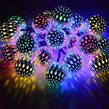 Miradh String Lights Moroccan Ball Multicolor 11ft 16LED Globe Fairy String Light Orb Lantern Christmas Lighting for Diwali, Outdoor Garden, Yard, Patio, Xmas Tree, Party, Home Decoration (Multicolor)