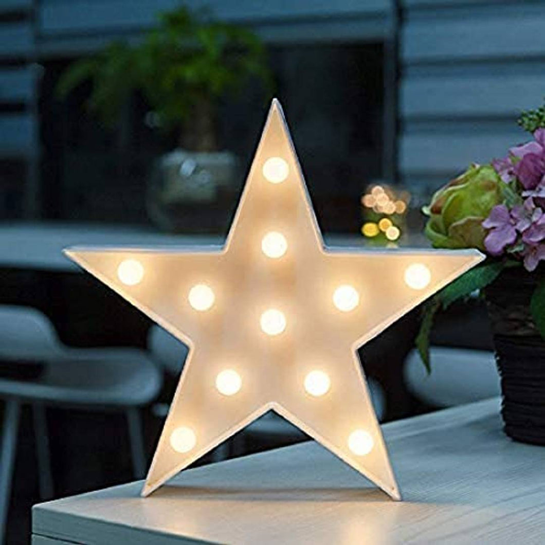 MIRADH LED Marquee Letter Lights Sign, Light Up Alphabet Letters for Wedding Birthday Party Christmas Home Bar Decoration, Diwali Lights Warm White (Symbol-Star)