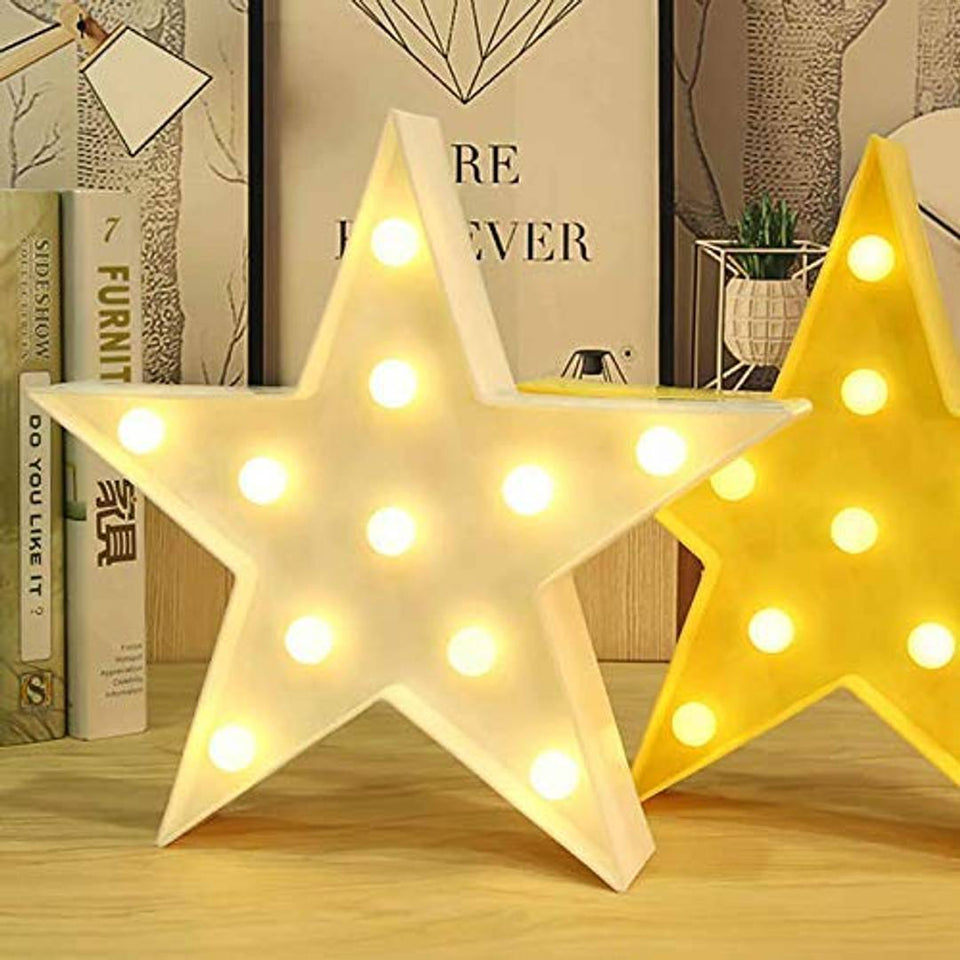 MIRADH LED Marquee Letter Lights Sign, Light Up Alphabet Letters for Wedding Birthday Party Christmas Home Bar Decoration, Diwali Lights Warm White (Symbol-Star)