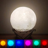 Cambik 7 Color Rechargeable Moon Lamp with Wooden Stand for Bedroom Lights, Adults and Kids, Home Room, Beautiful Indoor Lighting (15 cm (Rechargeable))